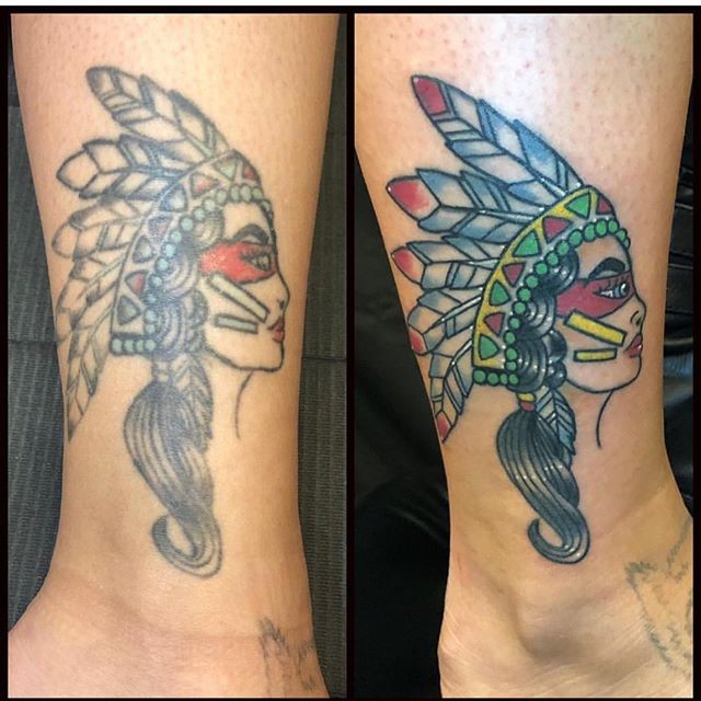 Tattoo Color Touch Up done byy Tattoo Artist Jerry Martin II at Sacred Mandala Studio in Durham, NC.